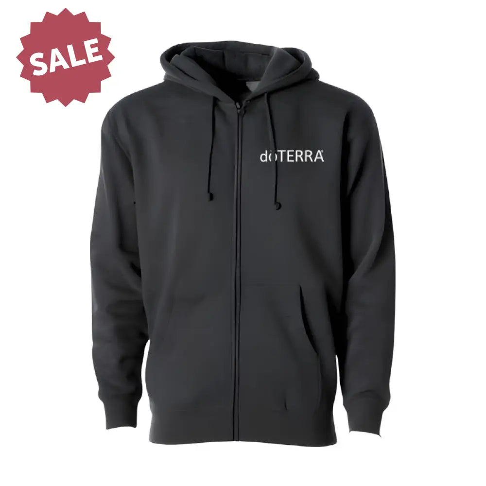 Unisex Doterra® Heavyweight Zipper Hoodie Heathered Charcoal / Small (S)