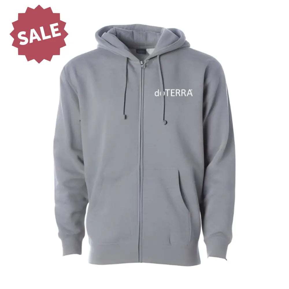Unisex Doterra® Heavyweight Zipper Hoodie Heathered Gunmetal / Small (S)