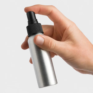 2 oz. Aluminum Bottle with Black Misting Sprayer