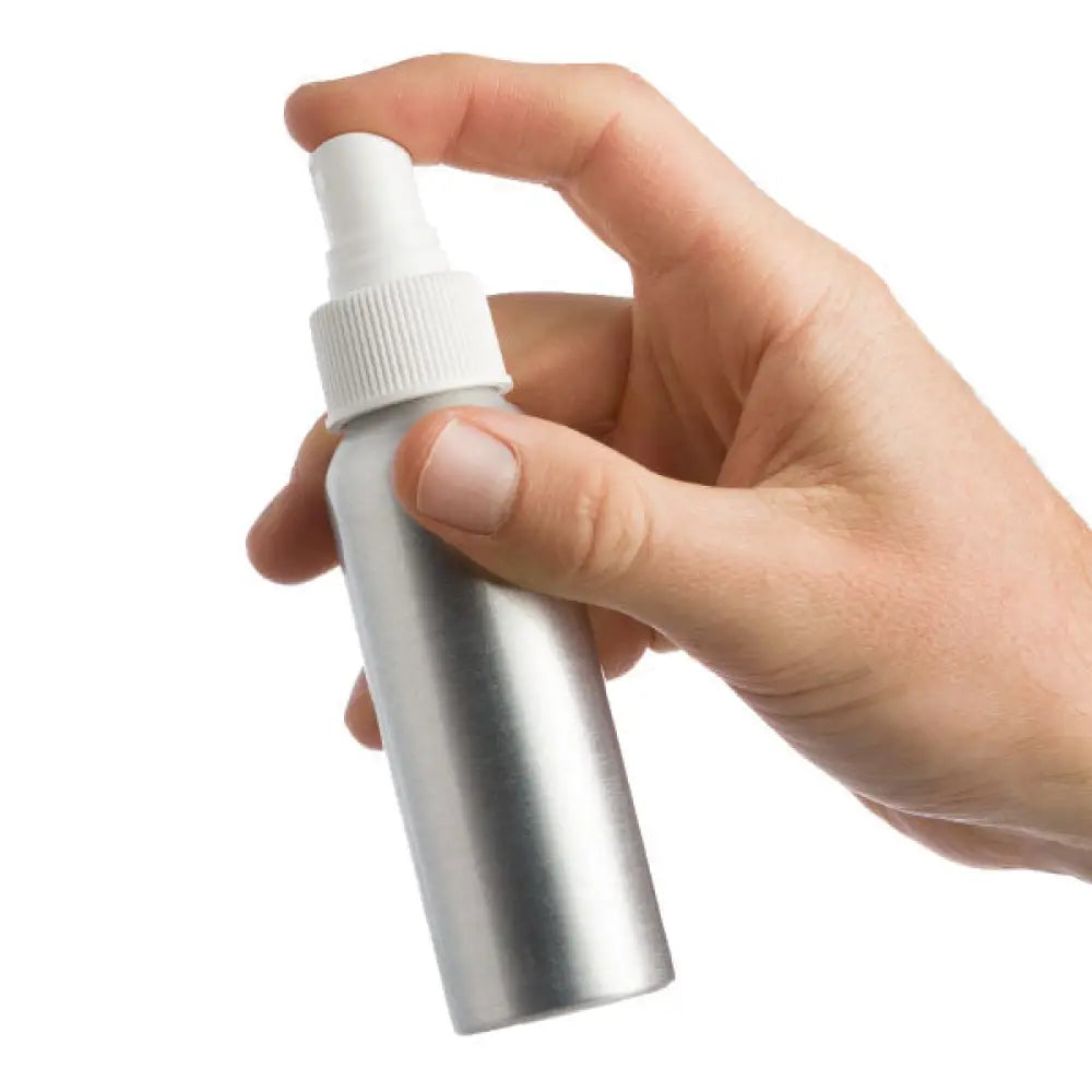 2 Oz. Aluminum Bottle With White Misting Sprayer