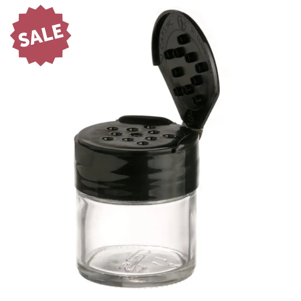1 oz. Glass Jar with Black Sifting Lid