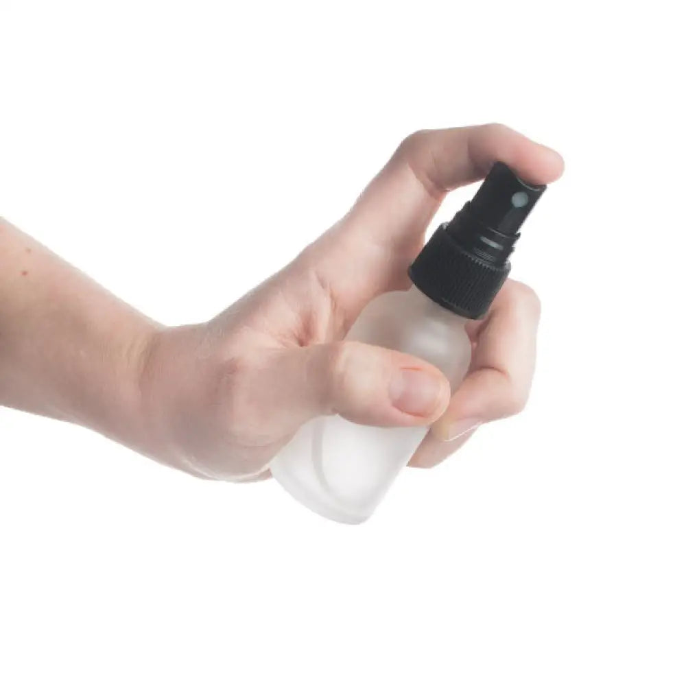 1 oz. Frosted Glass Bottles and Black Misting Sprayers (Pack of 6)