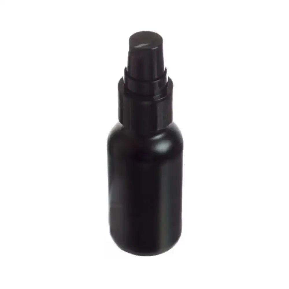1 Oz. Black Glass Bottles With Treatment Pumps (Pack Of 6)