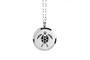 Stainless Steel Sea Turtle Locket Diffusing Necklace