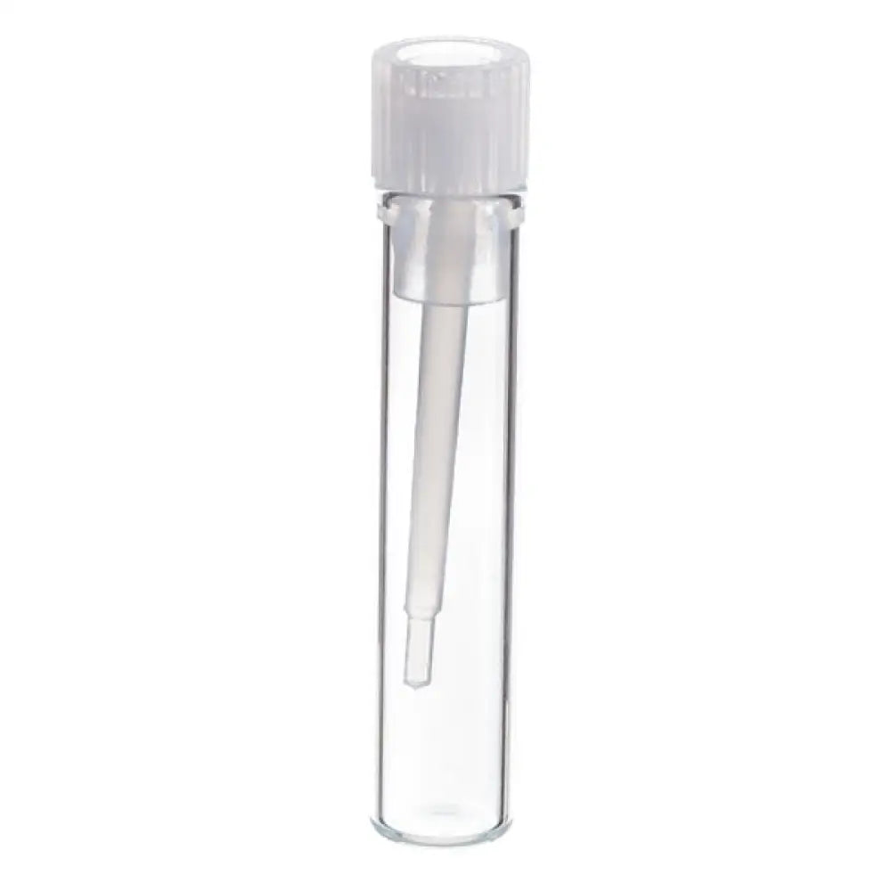 1/6 dram Clear Glass Sample Vials and Dabber Caps (Pack of 12)