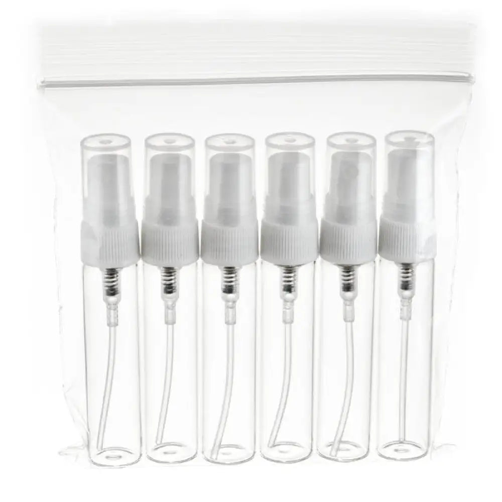 4 Ml Clear Glass Misting Spray Vials (Pack Of 6)