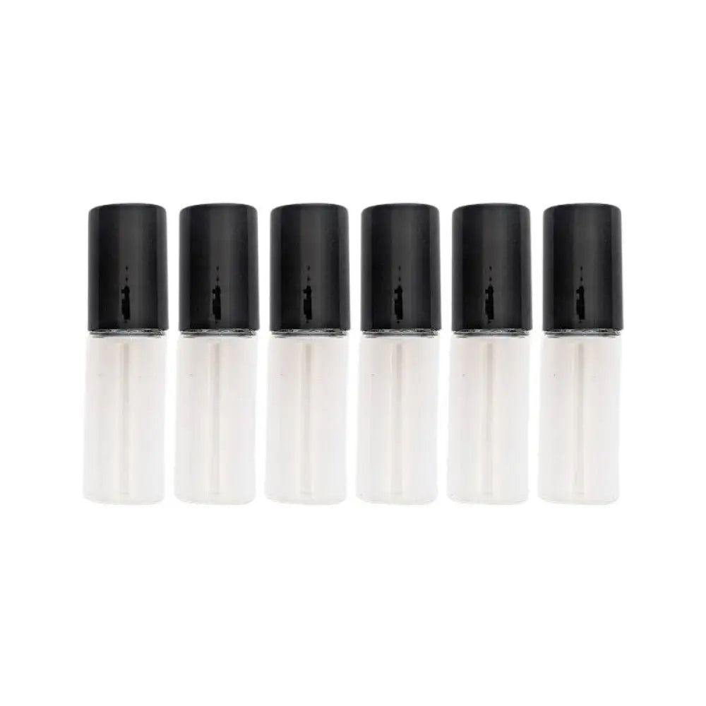 4 Ml Clear Glass Roll-On Vials With Black Caps (Pack Of 6)