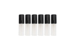 4 Ml Clear Glass Roll-On Vials With Black Caps (Pack Of 6)