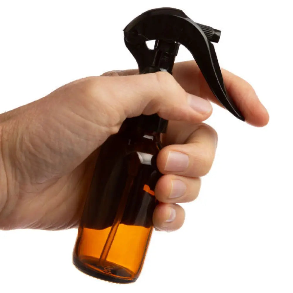 2 oz. Amber Glass Bottle with Black Trigger Sprayer