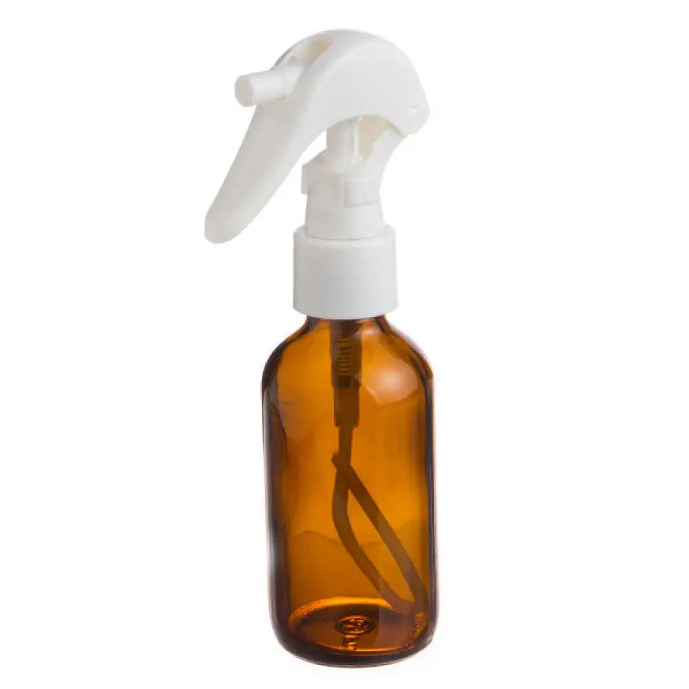 2 Oz. Amber Glass Bottle With Trigger Sprayer White