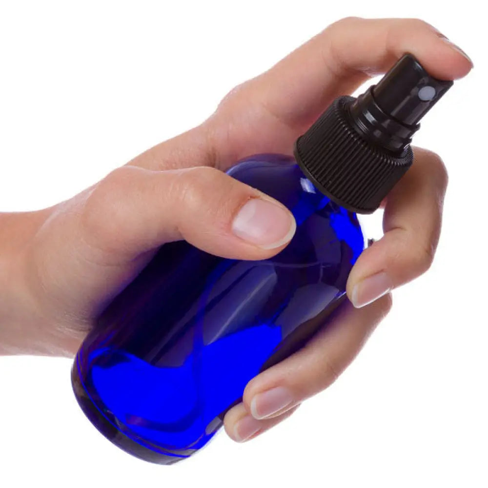 4 Oz. Blue Glass Bottle With Misting Sprayer