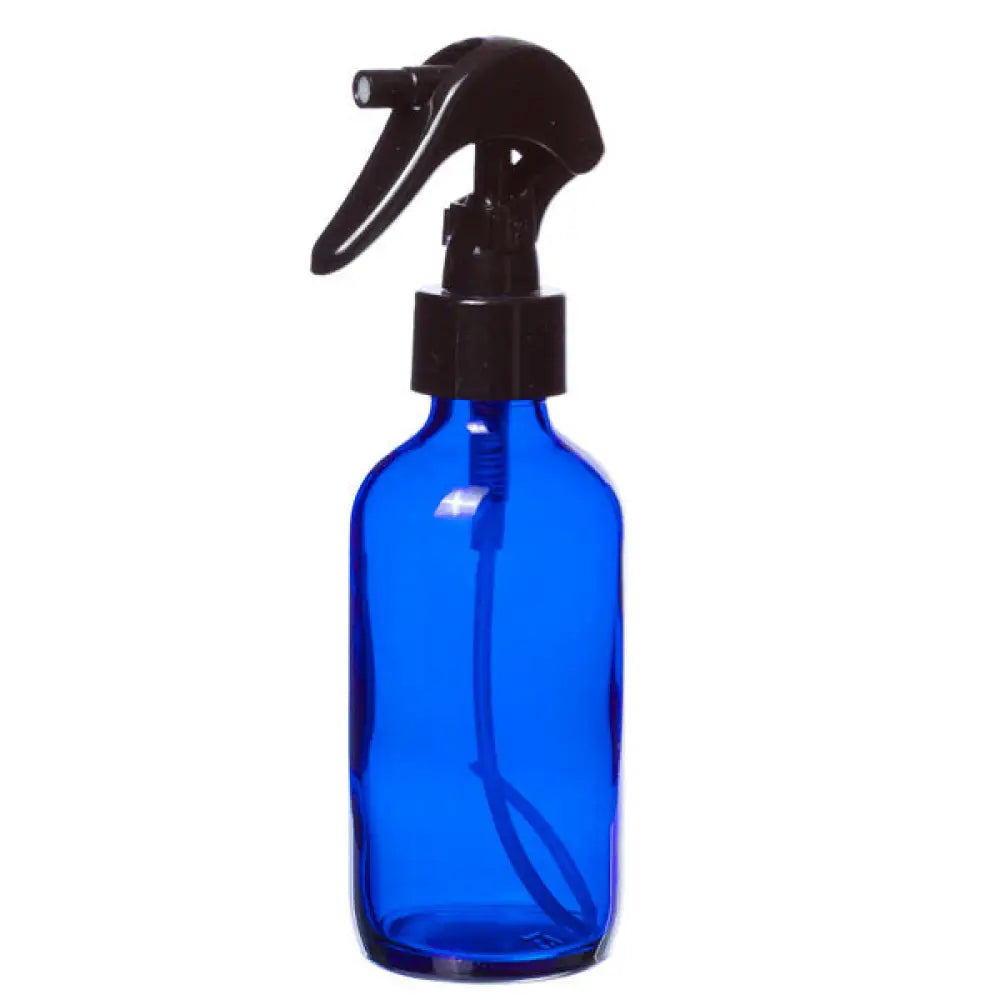 4 Oz. Blue Glass Bottle With Trigger Sprayer Black