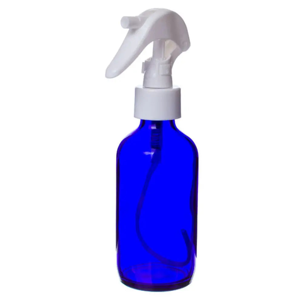 4 oz. Blue Glass Bottle with White Trigger Sprayer
