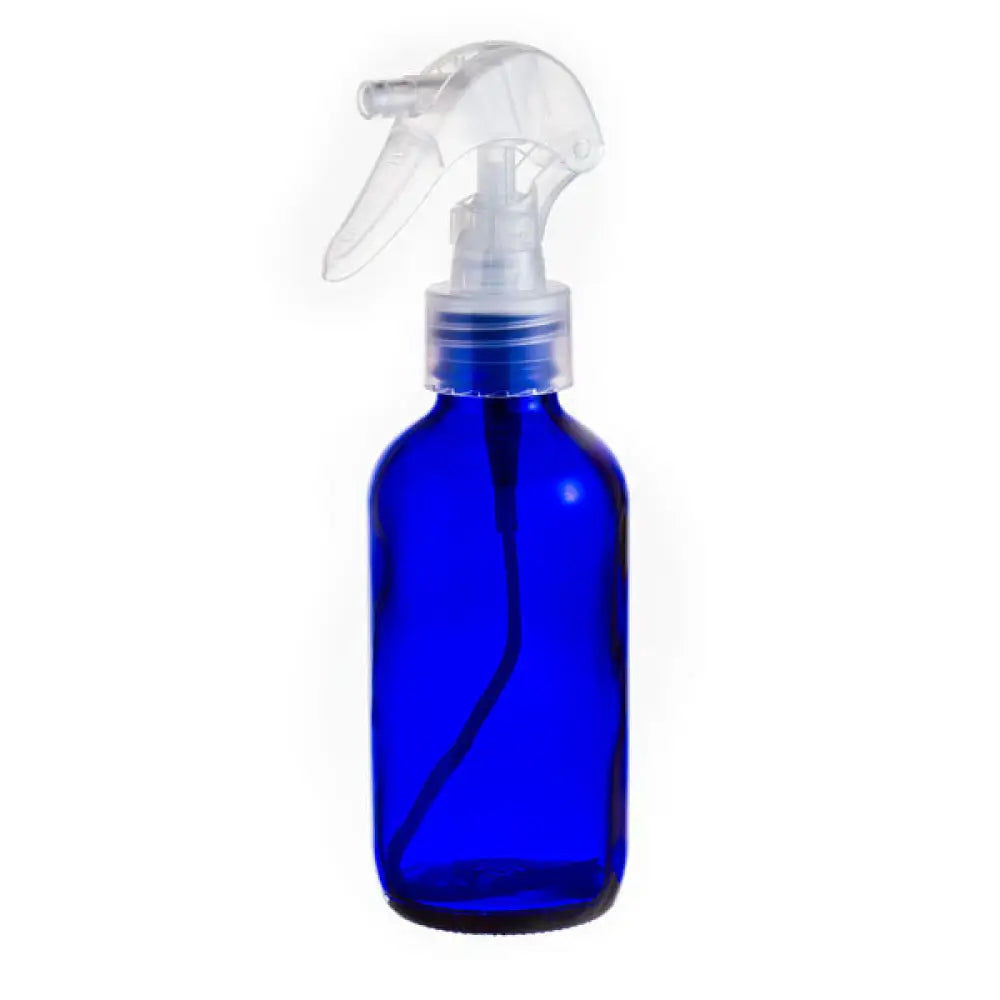 4 Oz. Blue Glass Bottle With Trigger Sprayer Natural