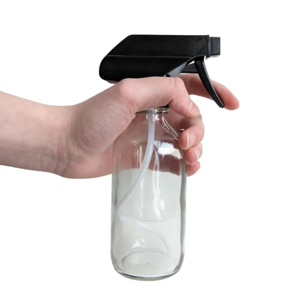 8 Oz. Clear Glass Bottle With Black Trigger Sprayer