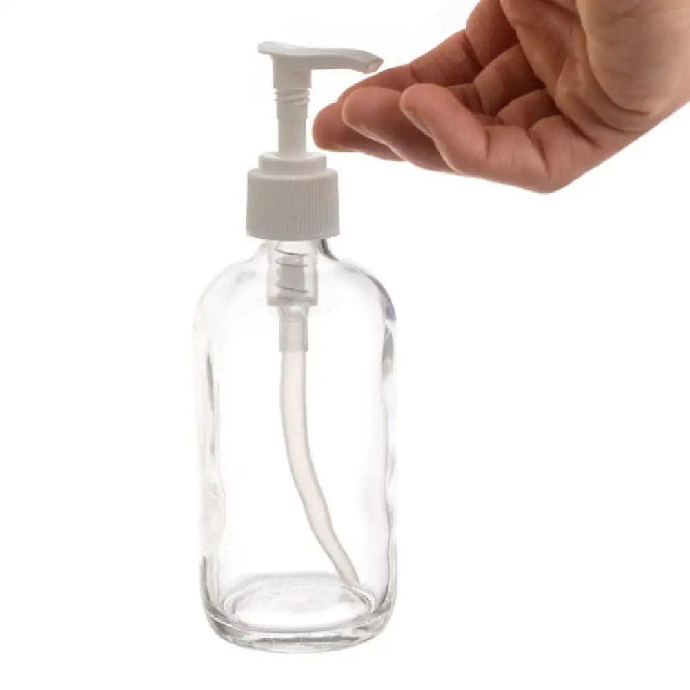8 Oz. Clear Glass Bottle With Pump