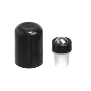 Black-Rimmed Stainless Steel Rollers With Lids For 1/3 And 1/6 Oz. Roll-On Vials (Pack Of 6)