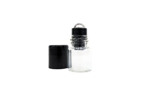 1 Ml Clear Glass Vials With Metal Roll-Ons And Black Caps (Pack Of 12)