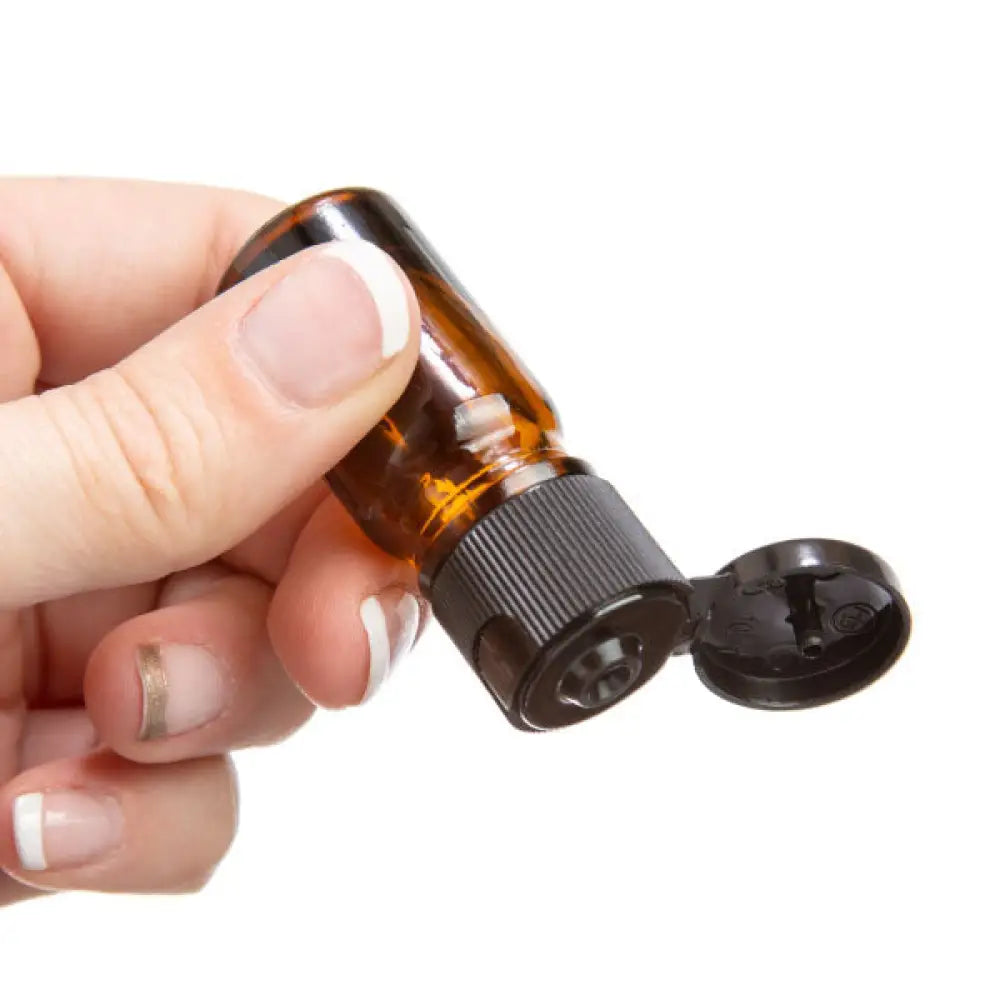 5 Ml Amber Glass Vials With Black Snap-Top Caps (Pack Of 6)