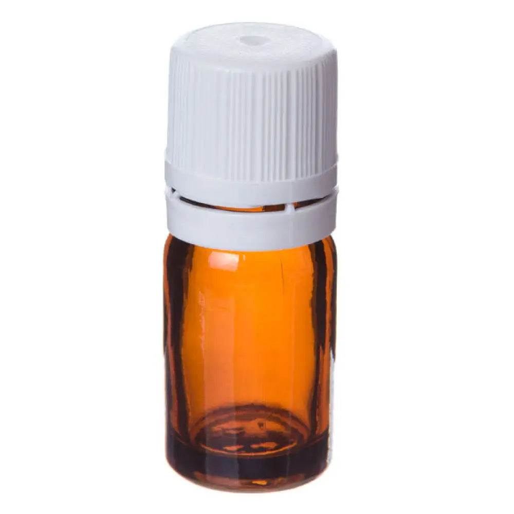 5 Ml Amber Glass Vials And Euro-Style Caps With Orifice Reducers (Pack Of 6) White