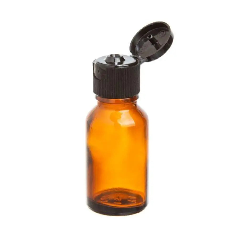 15 ml Amber Glass Vials with Black Snap-Top Caps (Pack of 6)