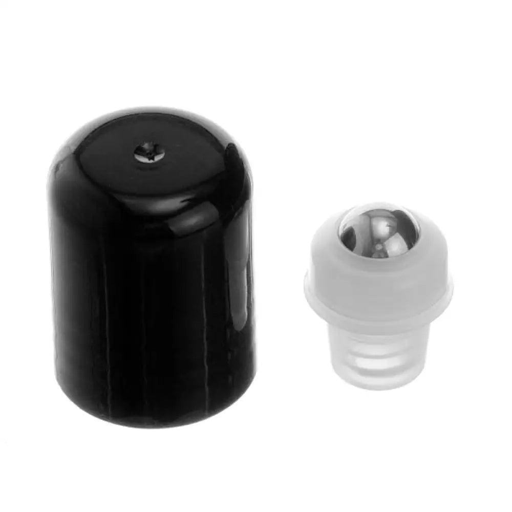5 Ml Amber Glass Vials With Springlock Stainless Steel Roll-Ons And Black Caps (Pack Of 6)