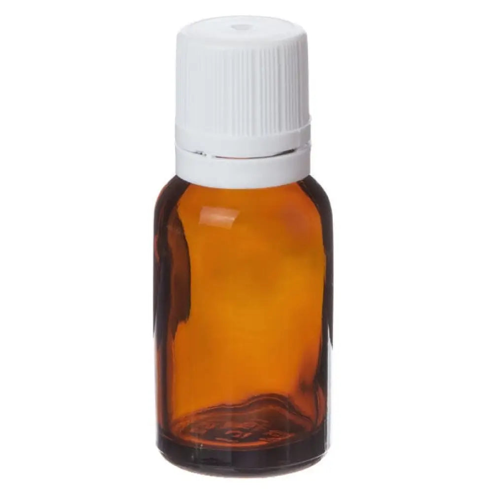 15 ml Amber Glass Vials with Orifice Reducers and White Euro-Style Caps (Pack of 6)