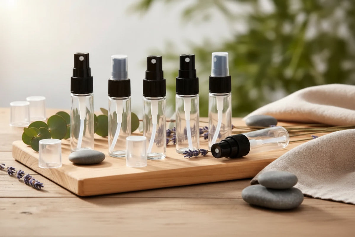 10 ml Clear Glass Vials with Misting Spray Tops (Pack of 6)