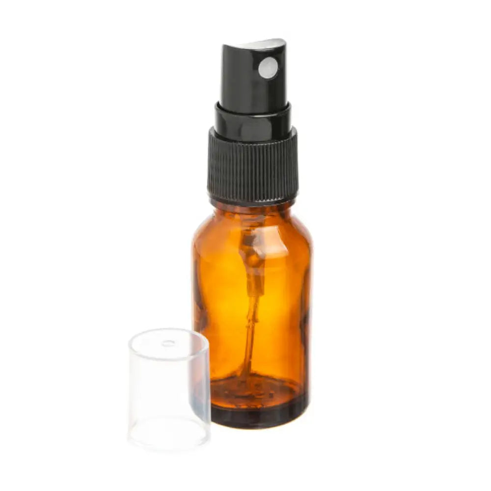 15 Ml Amber Glass Vials With Misting Sprayers (Pack Of 6) Black