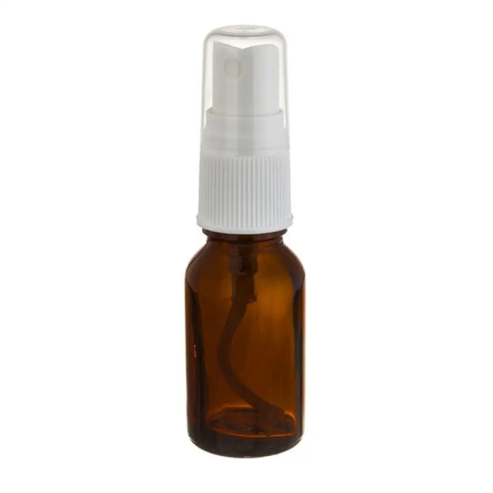 15 ml Amber Glass Vials with White Misting Sprayers (Pack of 6)