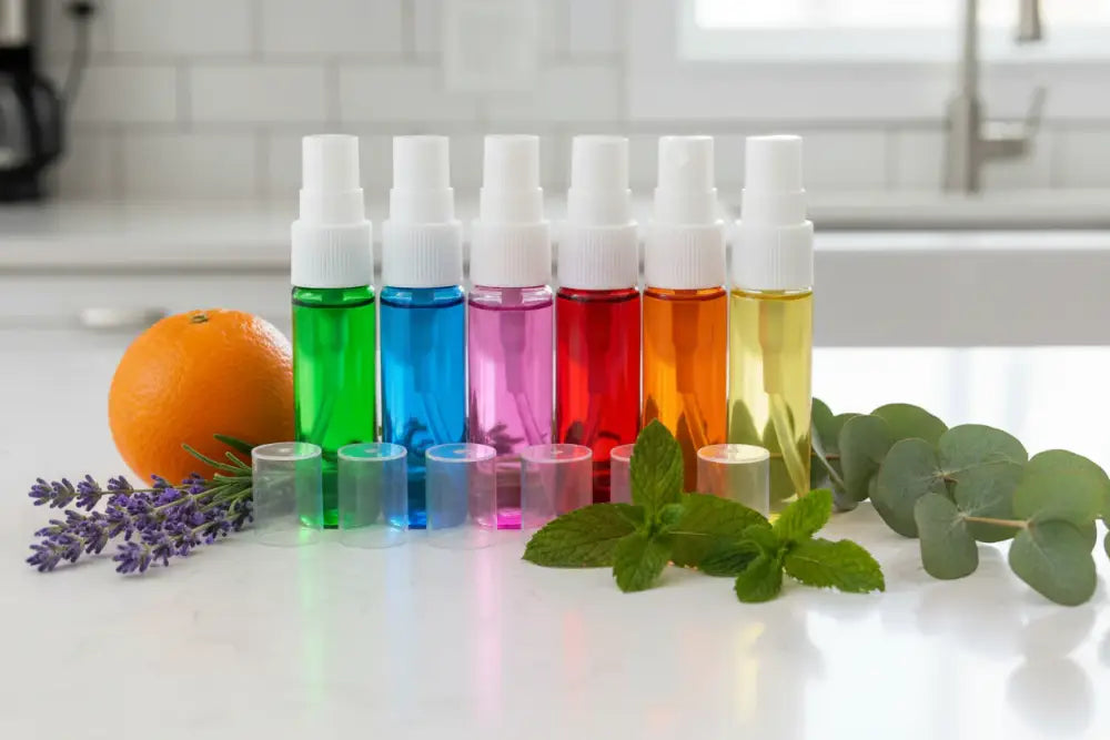 10 ml Rainbow-colored Glass Vials with White Misting Spray Tops (Pack of 6)