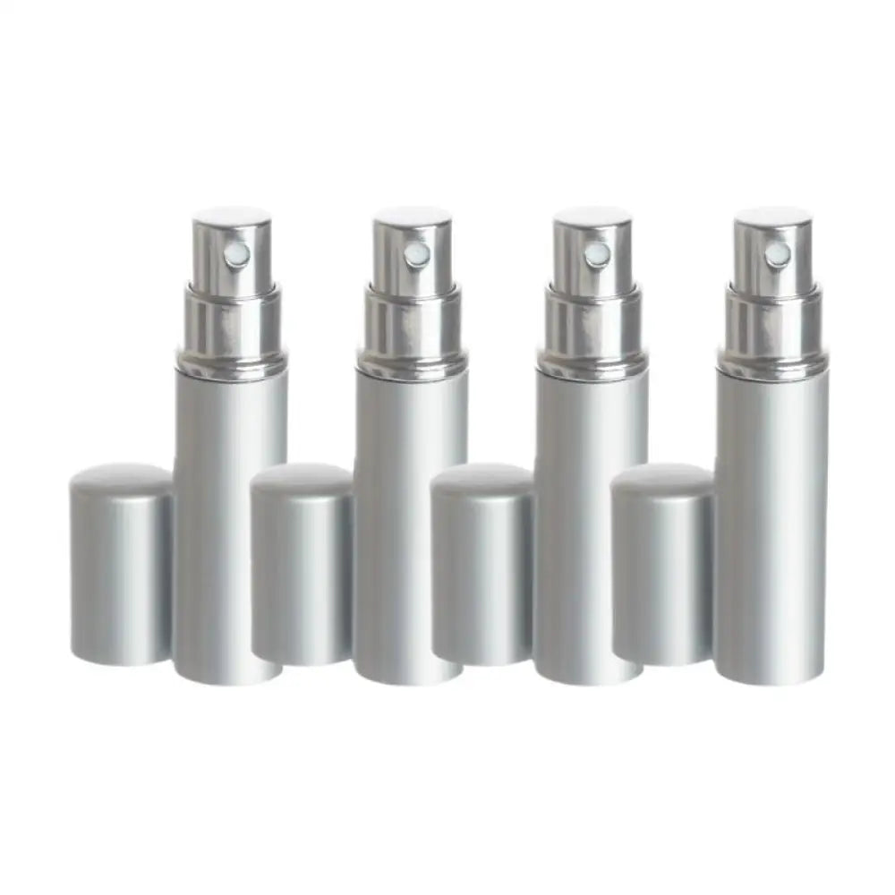 5 Ml Deluxe Silver-Tone Misting Spray Bottle (Pack Of 4)