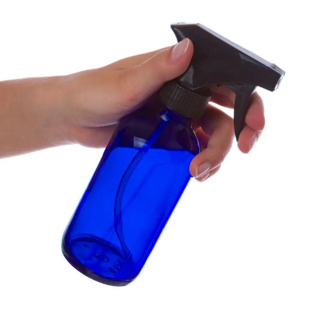 8 oz. Blue Glass Bottle with Black Trigger Sprayer