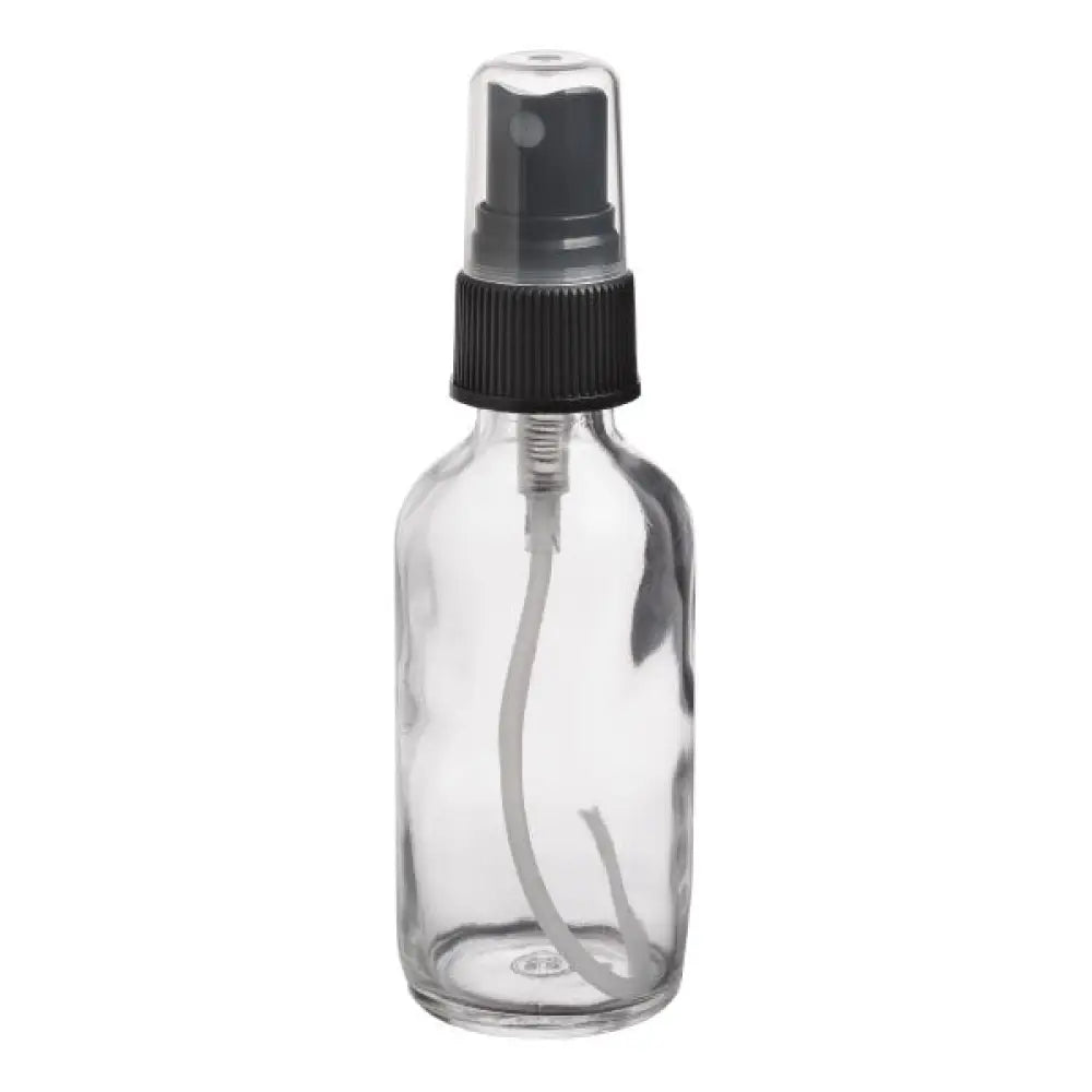 2 oz. Clear Glass Bottle with Black Misting Sprayer
