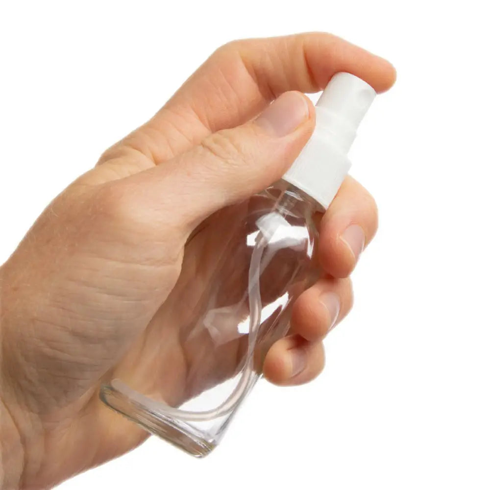 2 Oz. Clear Glass Bottle With White Misting Sprayer