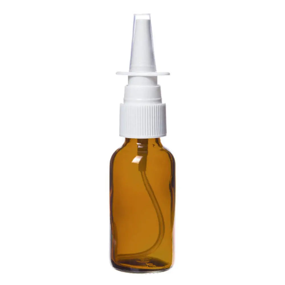 1 oz. Amber Glass Bottles with White Nasal Sprayers (Pack of 6)