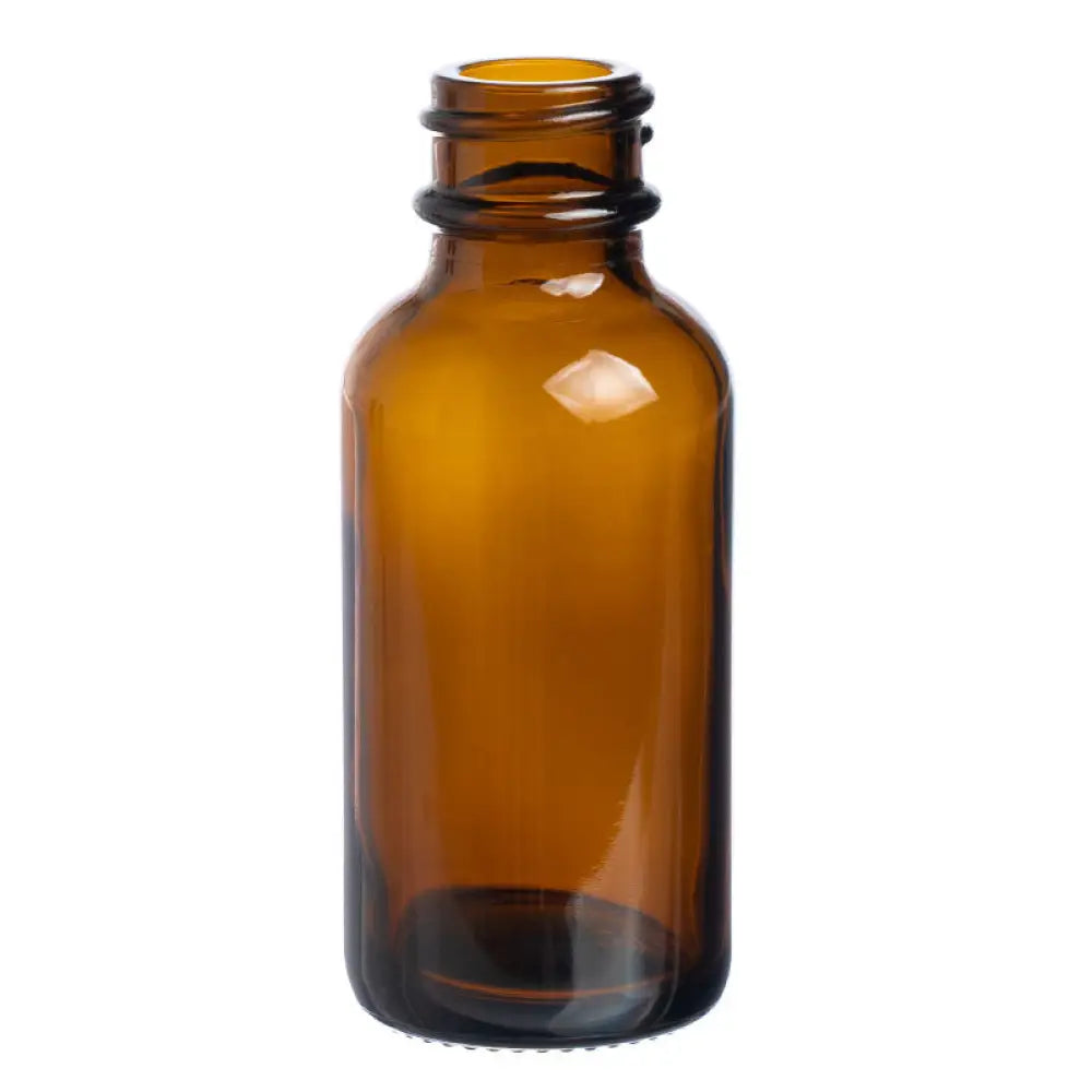 1 oz. Amber Glass Boston Round Bottle (20-400 Neck Size)