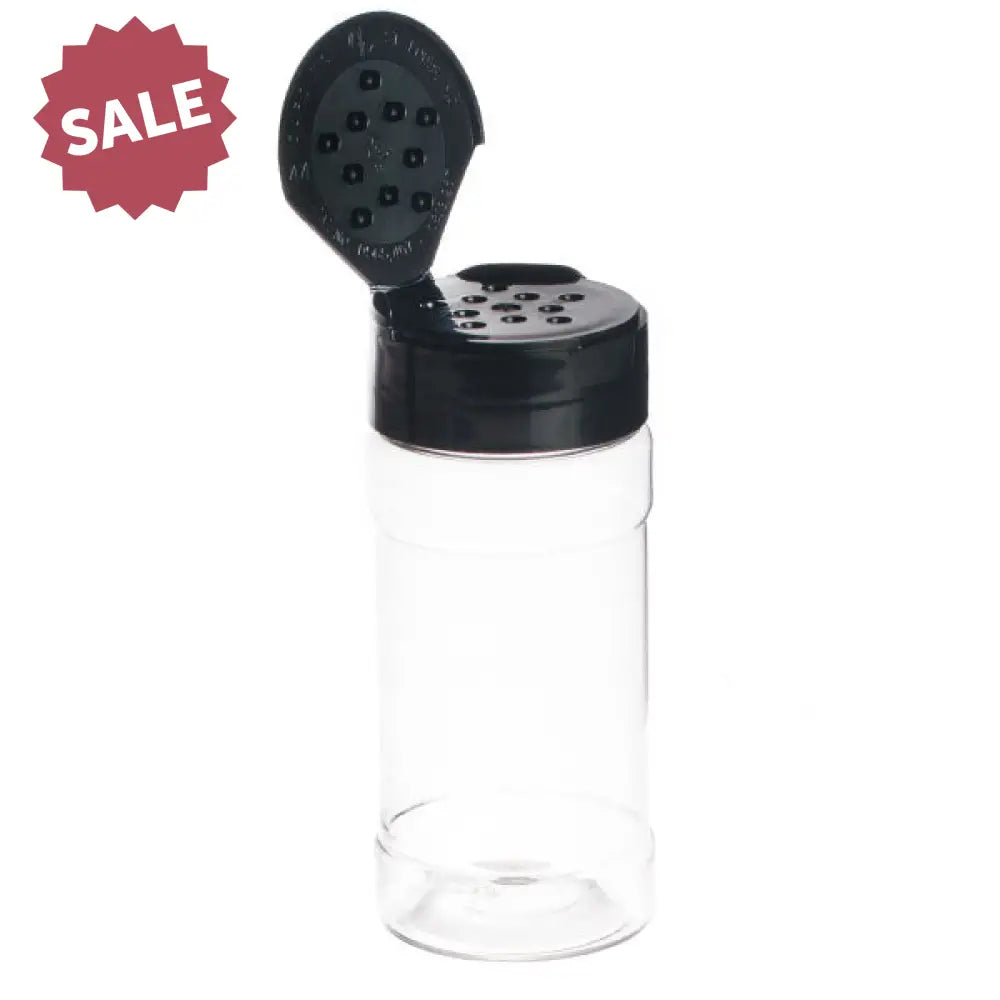 4 oz. Plastic Spice Jar with Black Sifting Lid