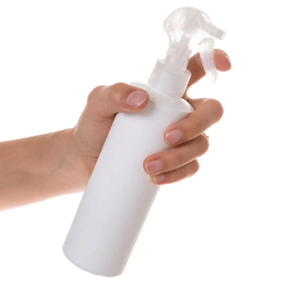 8 oz. White Plastic Bottle with Natural Trigger Sprayer