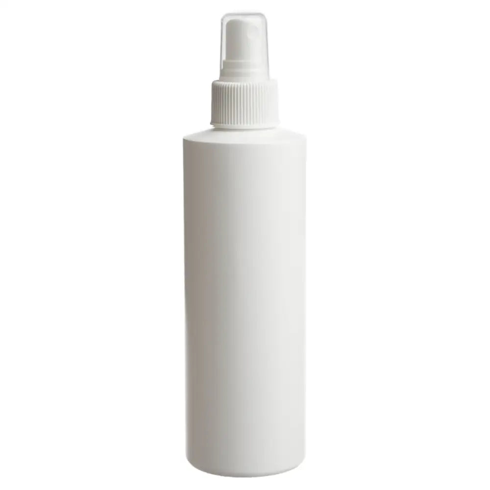 8 oz. White Plastic Bottle with White Misting Sprayer