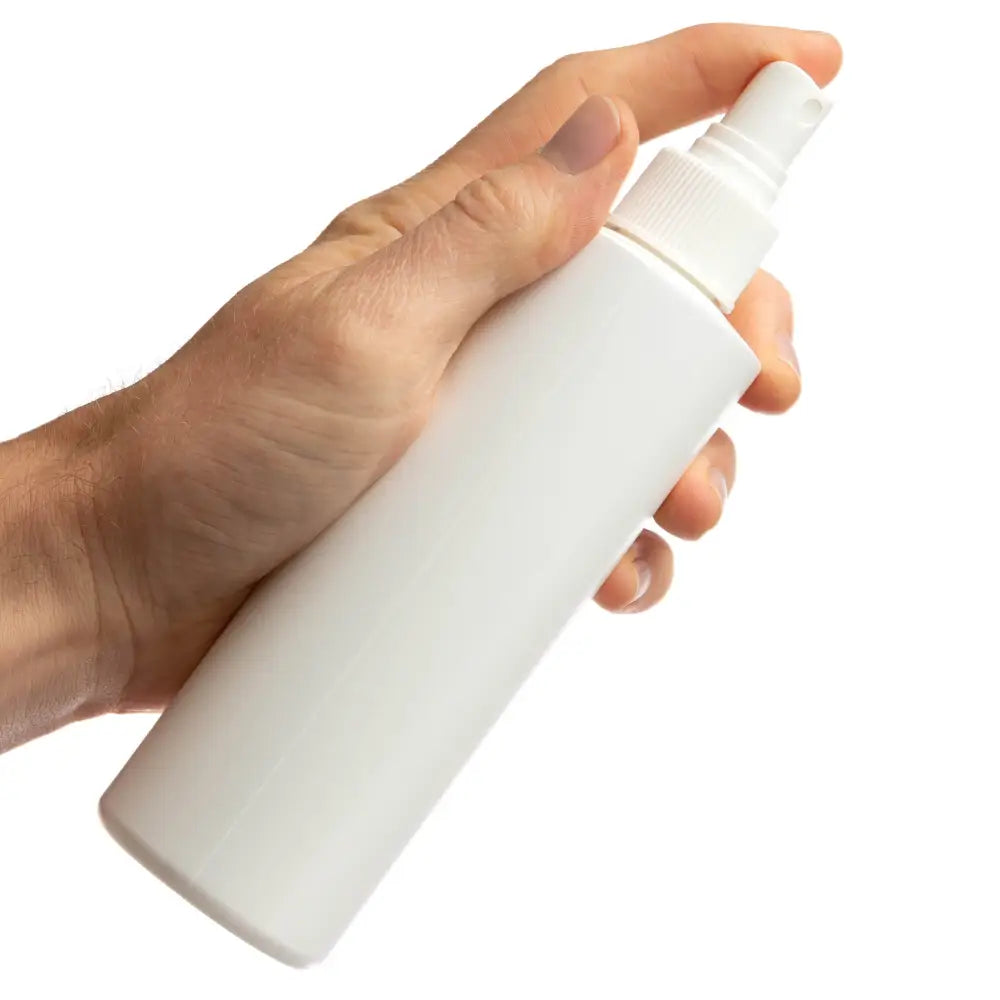 8 oz. White Plastic Bottle with White Misting Sprayer