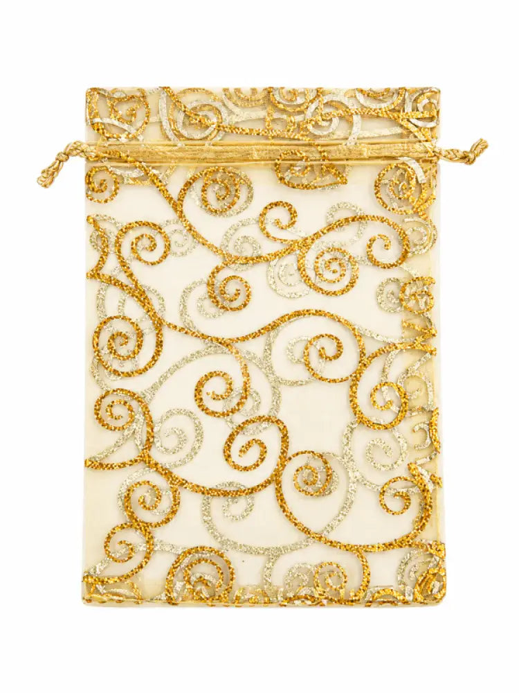 6’’ x 4’’ Organza Gift Bags (Pack of 10) - Gold