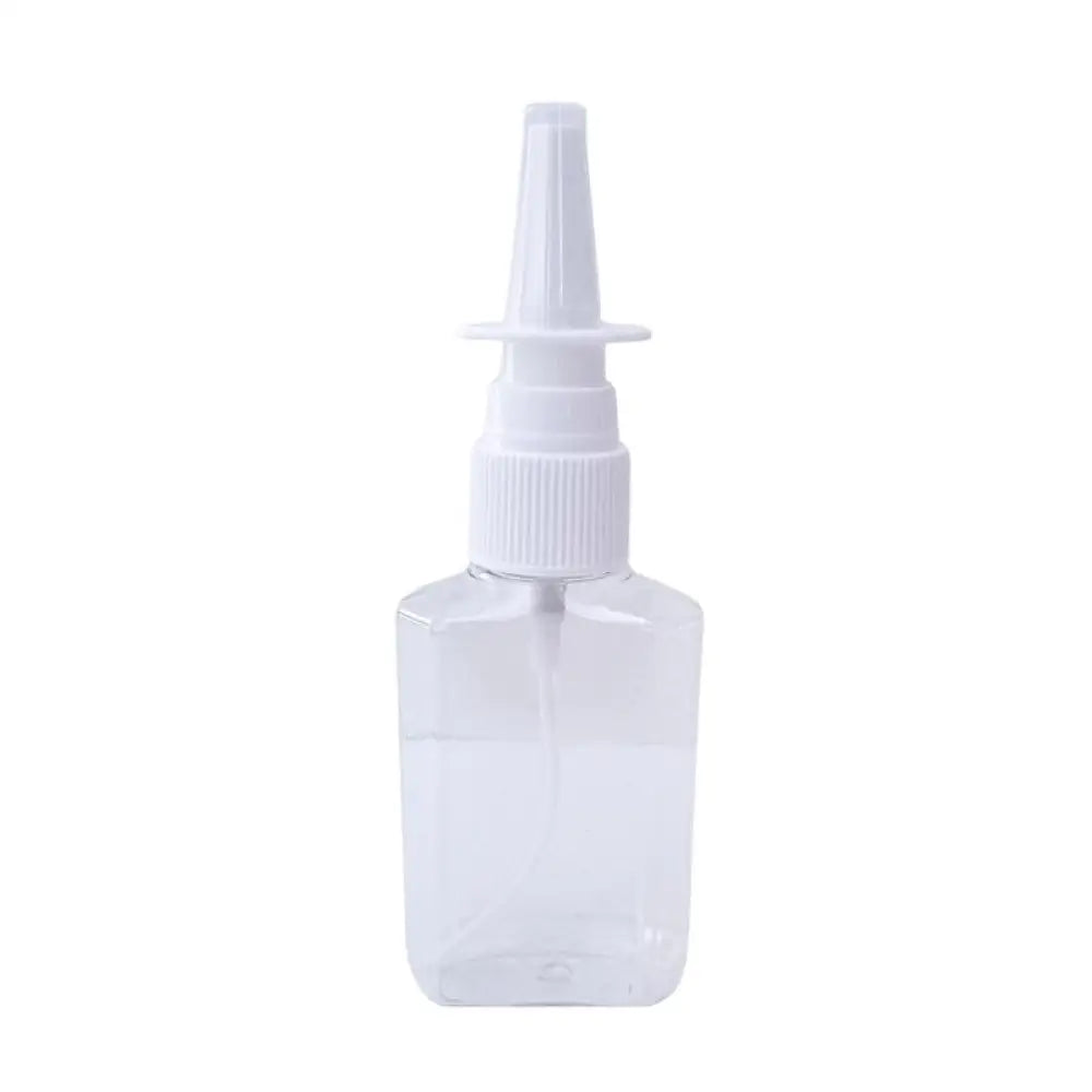 2 Oz. Clear Plastic Bottle With White Nasal Spray Top