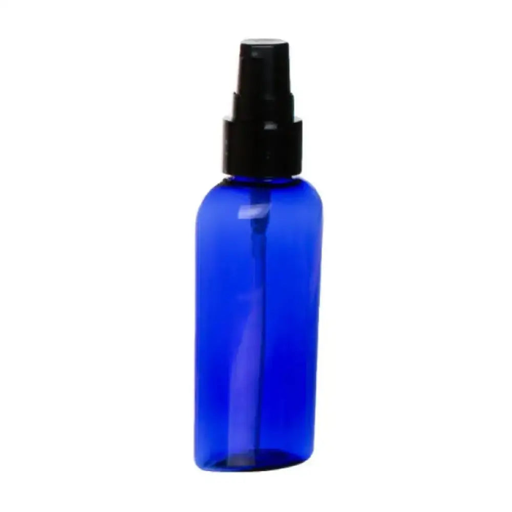 2 Oz. Blue Plastic Oval Bottle With Black Treatment Pump