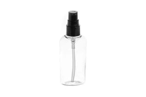 2 Oz. Clear Plastic Oval Bottle With Black Treatment Pump