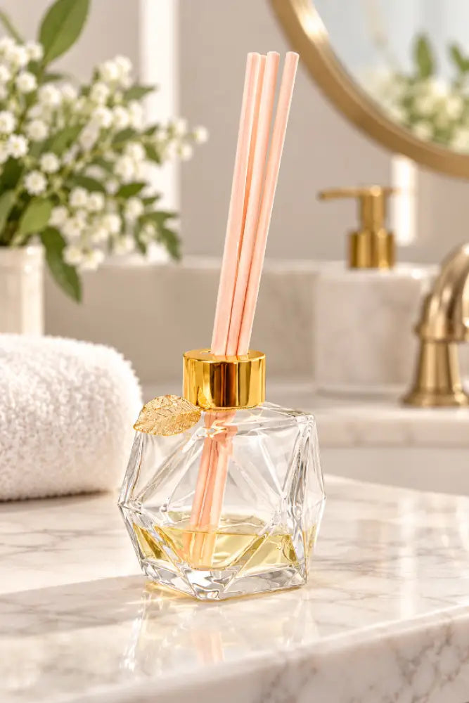 Elegant Essential Oil Glass Reed Diffuser Set with Recipes – (Set of 3 Assorted Styles)