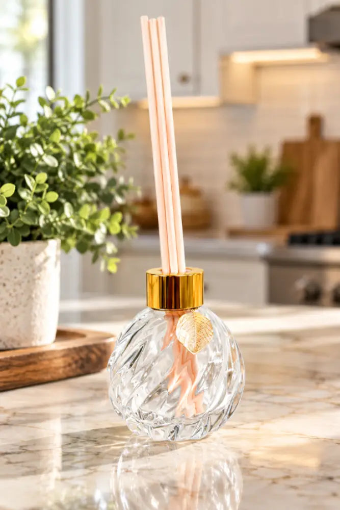 Elegant Essential Oil Glass Reed Diffuser Set with Recipes – (Set of 3 Assorted Styles)