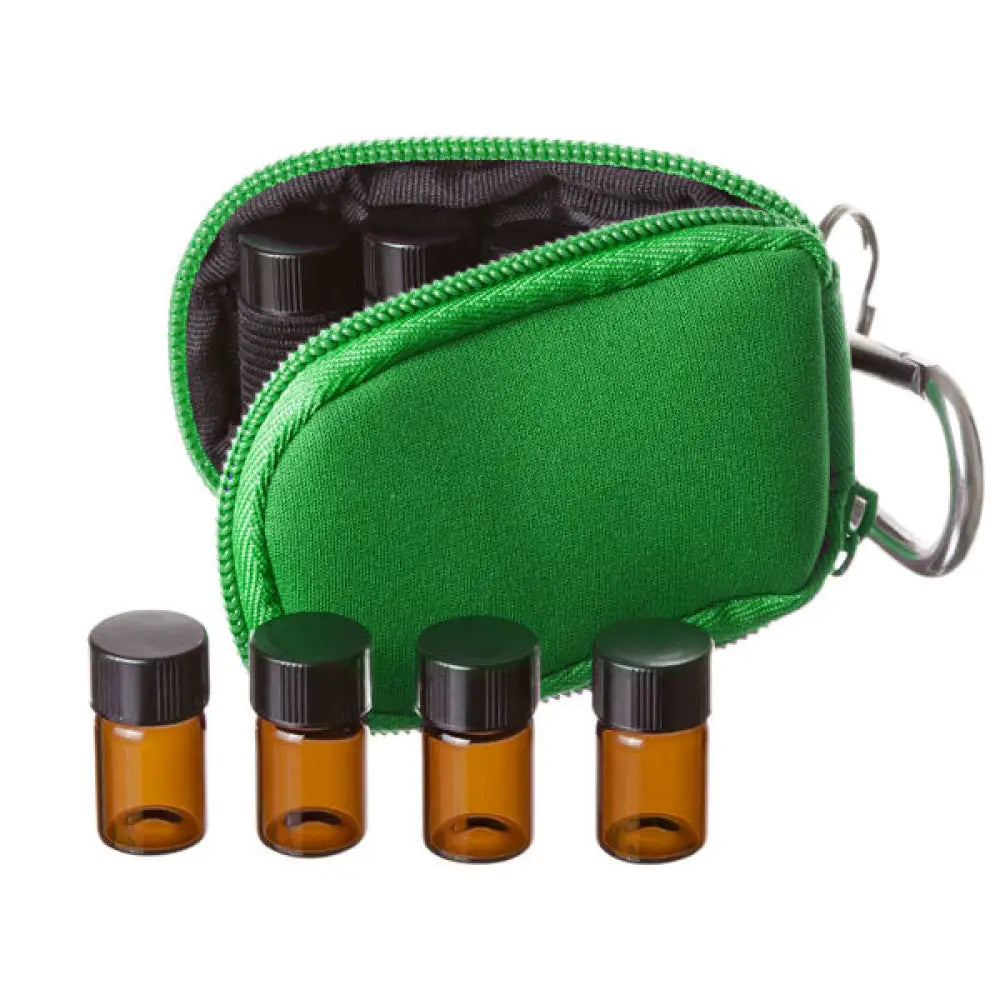Aroma Ready Key Chain Case With 8 Sample Vials (5/8 Dram) Apple Green