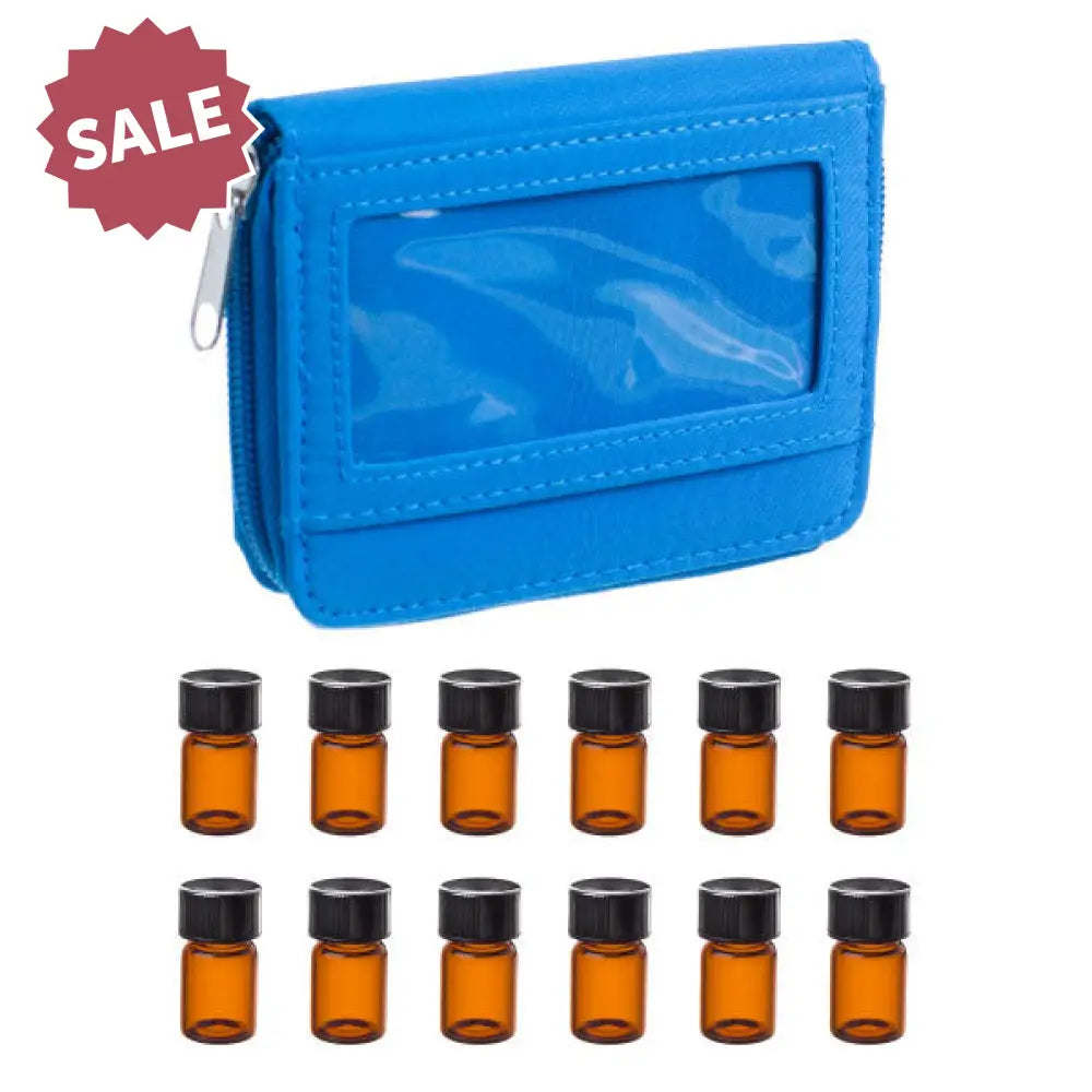 Sample Case With 12 Vials (5/8 Dram) Sky Blue