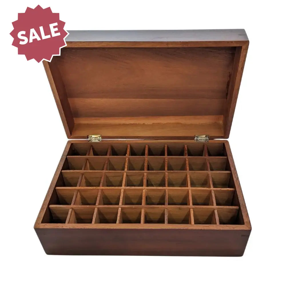 Acacia Wood Essential Oils Box (Holds 40 Vials) - Clearanced With Minor Scratching And Discrepancies